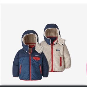 Patagonia 2T Reversible Navy Blue Sherpa Tribbles Jacket